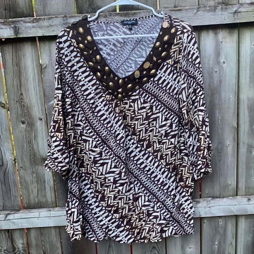 Notations Tribal Print Top sz. 2X